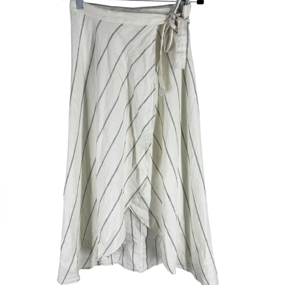 Aritzia Wilfred Eleta Skirt, color: white striped linen Size: Xs - Picture 5 of 11